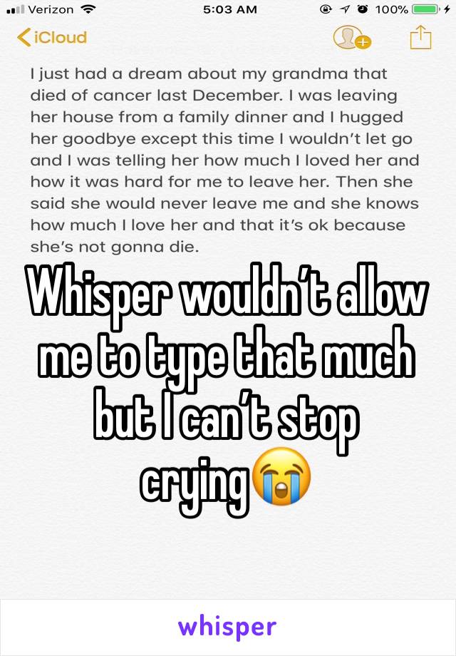 Whisper wouldn’t allow me to type that much but I can’t stop crying😭
