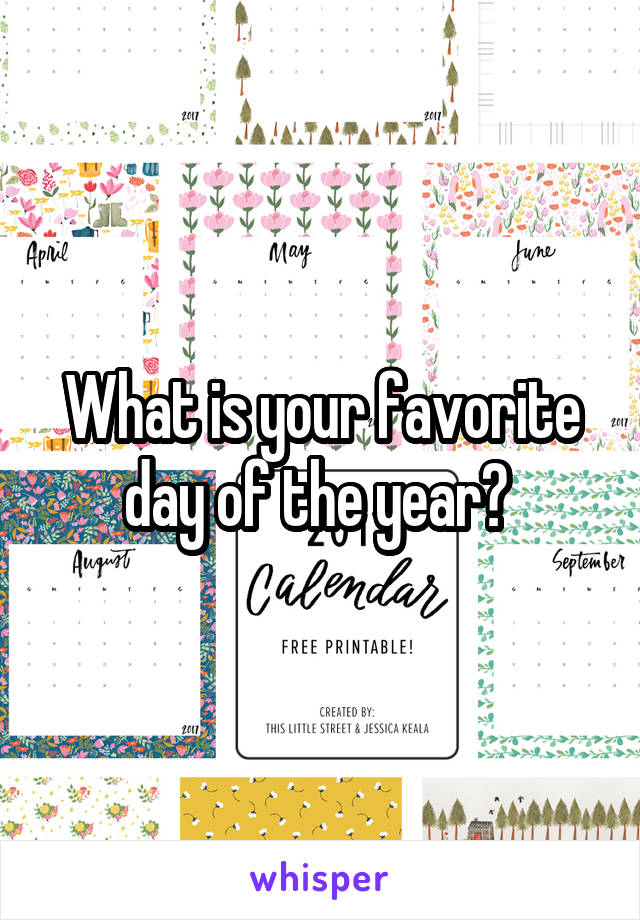 What is your favorite day of the year? 