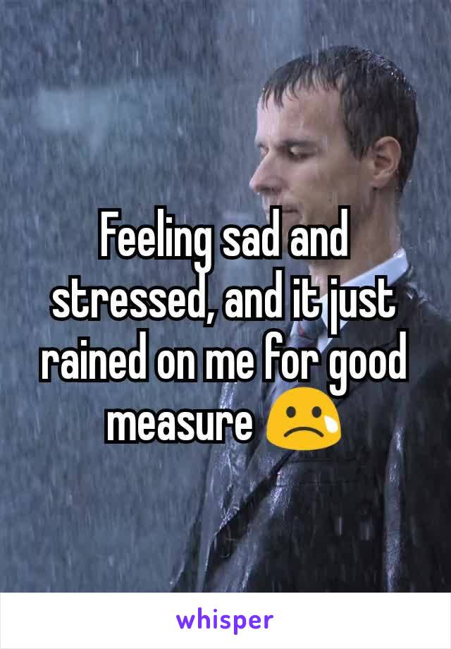 Feeling sad and stressed, and it just rained on me for good measure 😢
