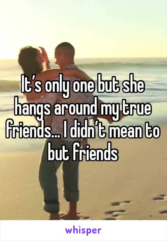 It’s only one but she hangs around my true friends... I didn’t mean to but friends