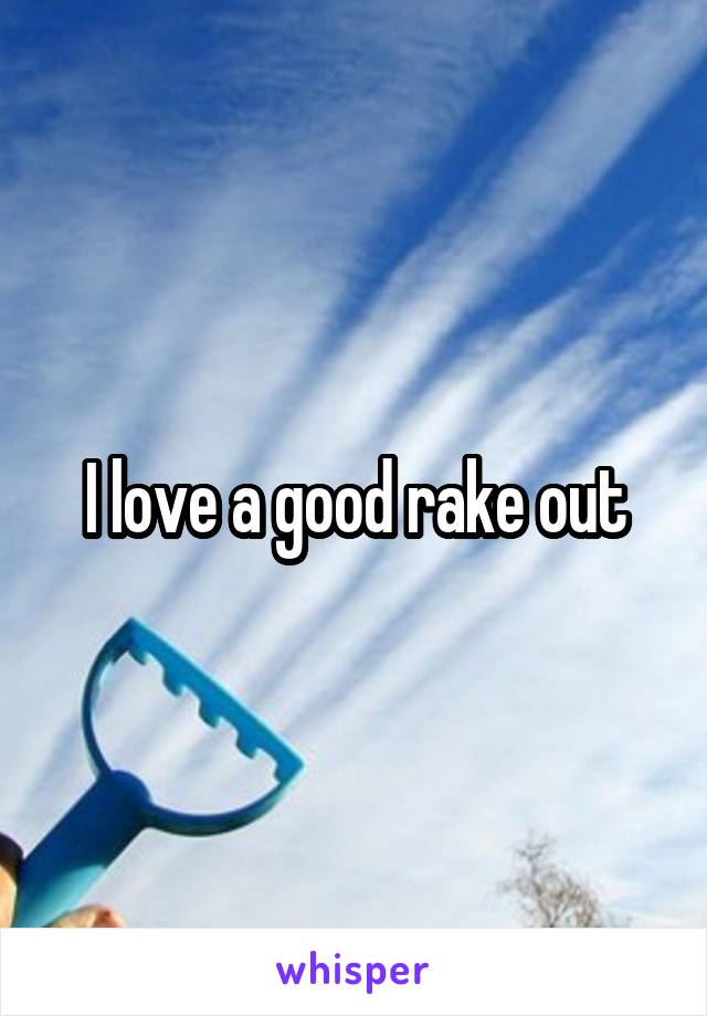 I love a good rake out