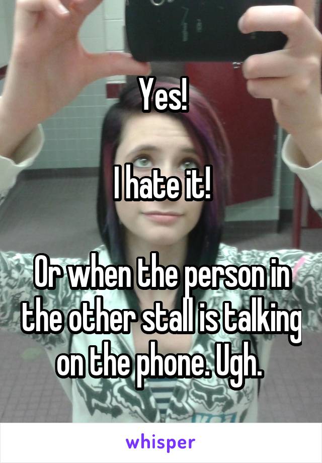 Yes!

I hate it!

Or when the person in the other stall is talking on the phone. Ugh. 