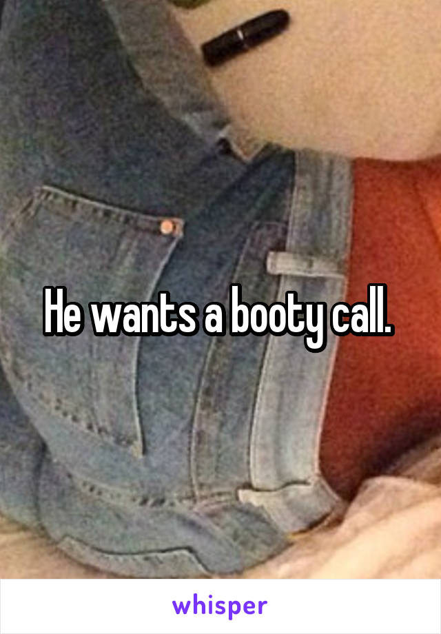  He wants a booty call.  