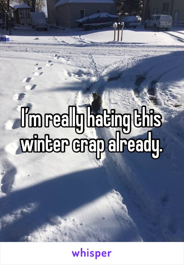 I’m really hating this winter crap already.