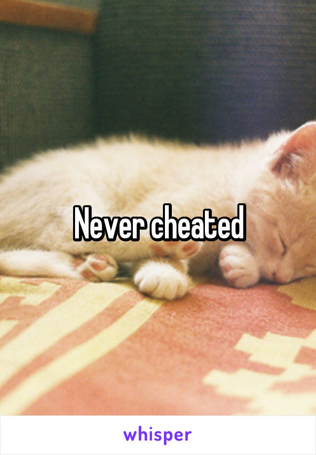 Never cheated