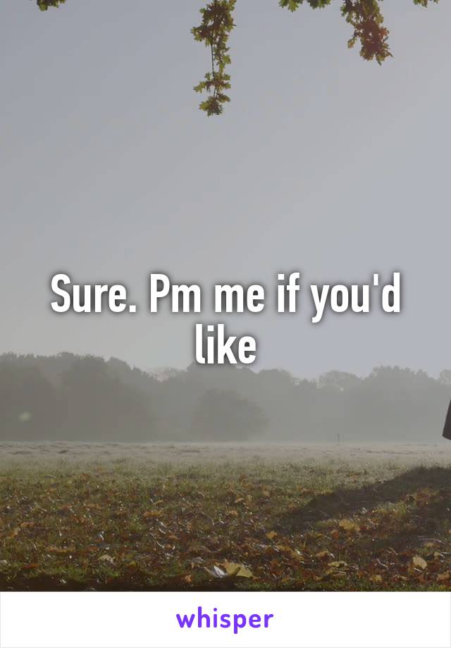 Sure. Pm me if you'd like