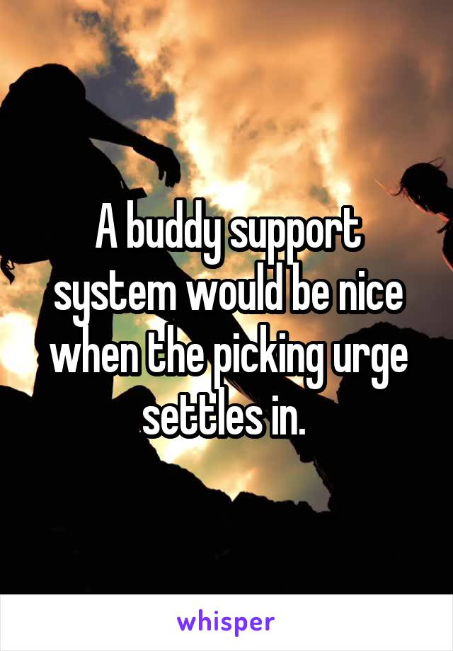 A buddy support system would be nice when the picking urge settles in. 