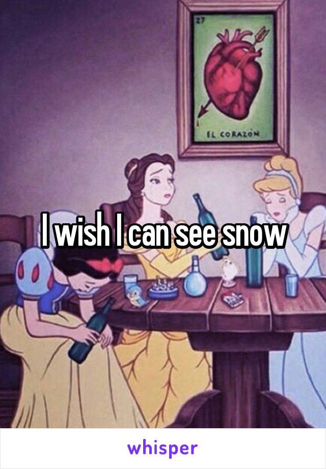 I wish I can see snow