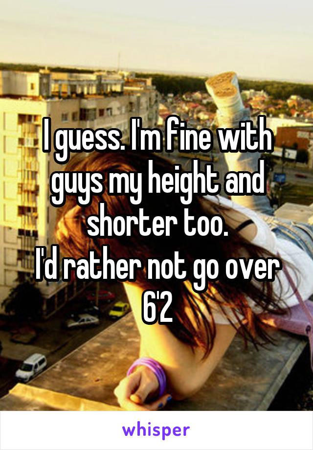 I guess. I'm fine with guys my height and shorter too.
I'd rather not go over 6'2