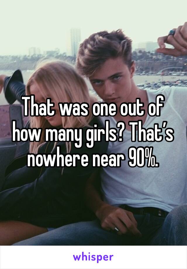 That was one out of how many girls? That’s nowhere near 90%. 