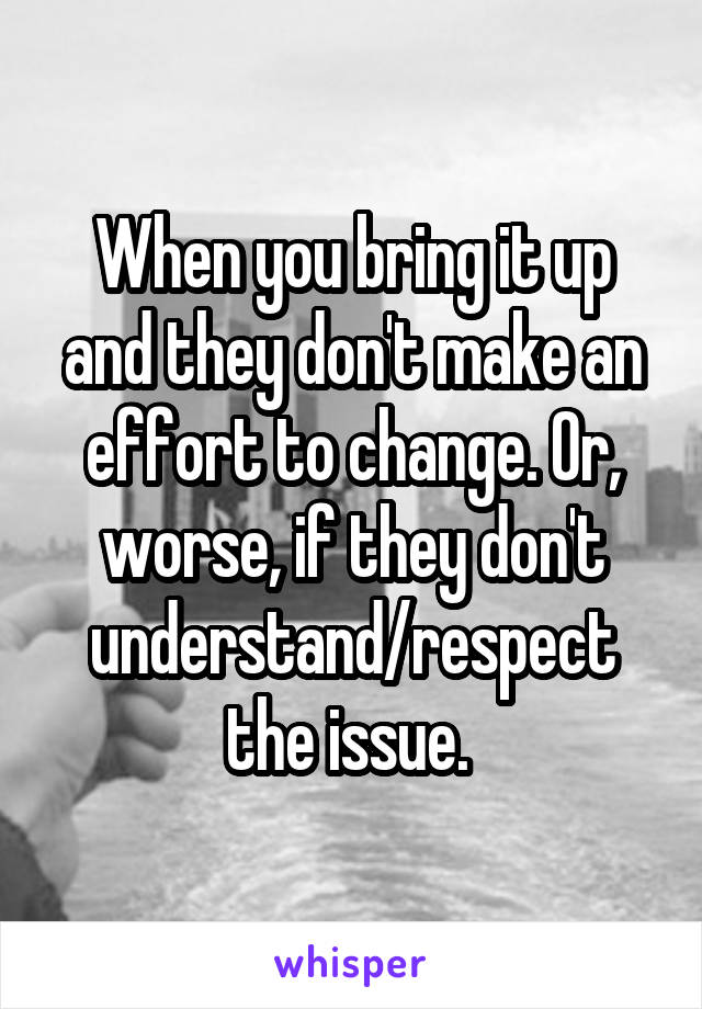 When you bring it up and they don't make an effort to change. Or, worse, if they don't understand/respect the issue. 