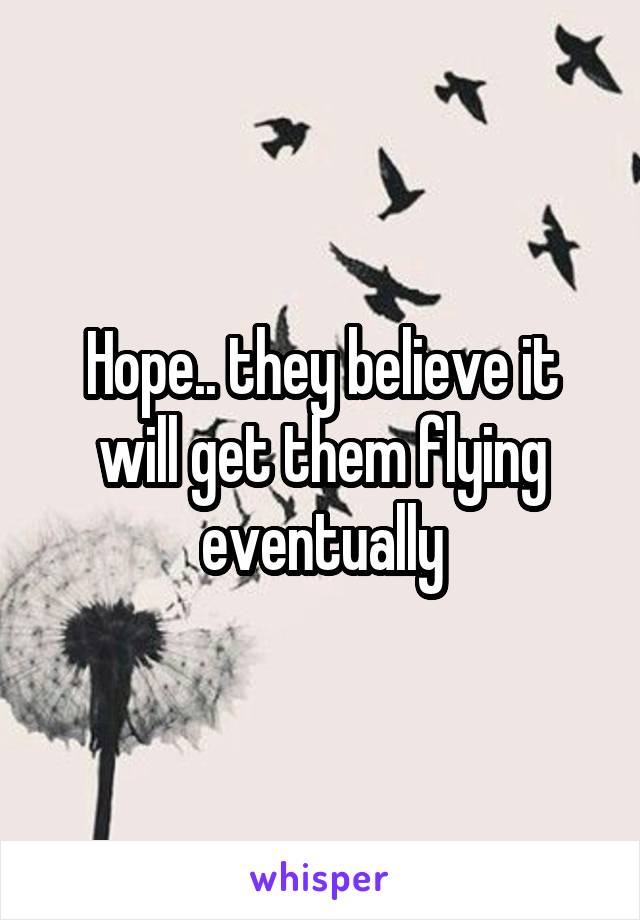Hope.. they believe it will get them flying eventually