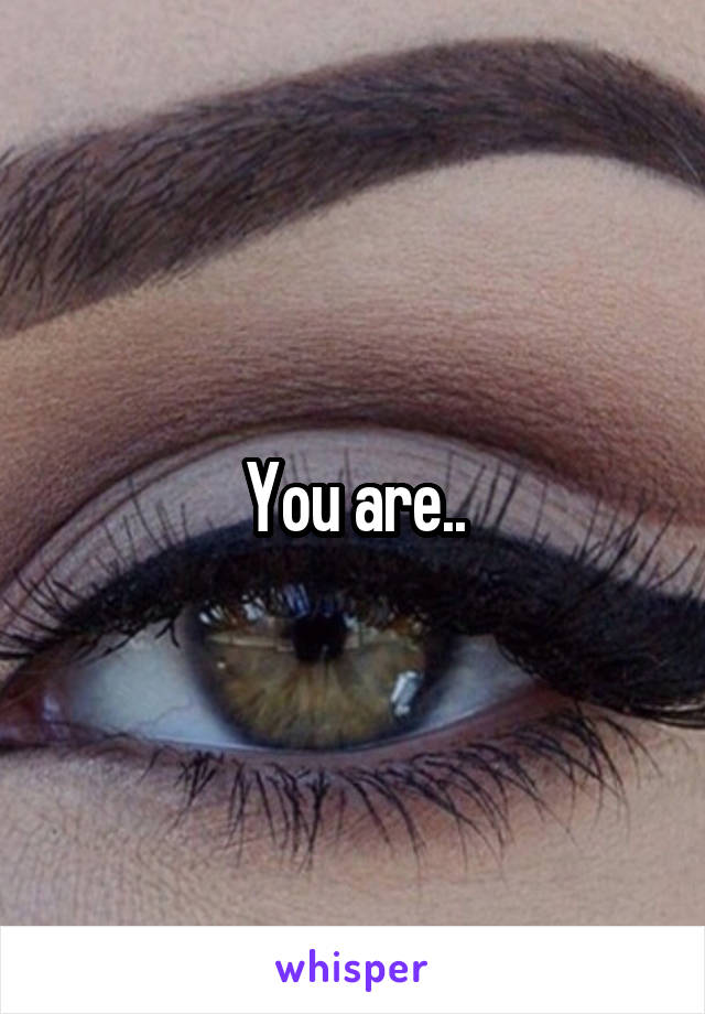 You are..