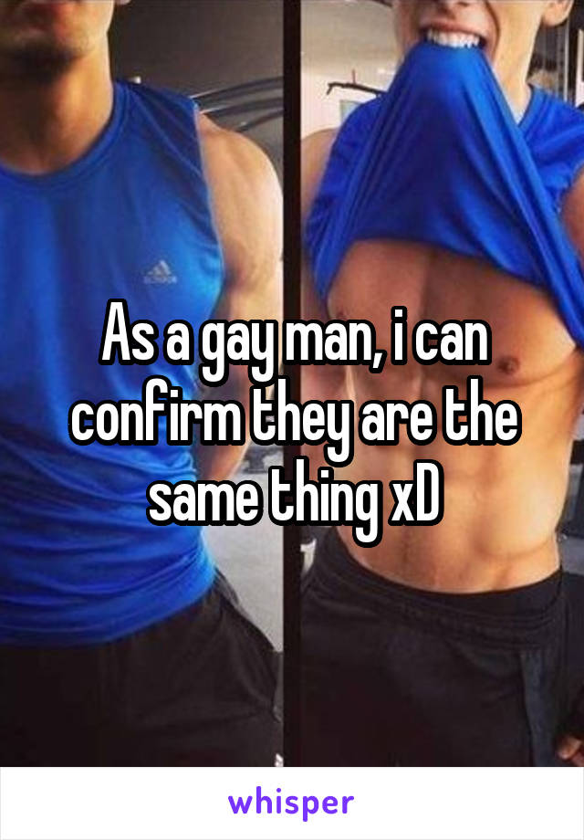 As a gay man, i can confirm they are the same thing xD