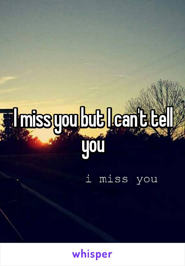 I miss you but I can't tell you