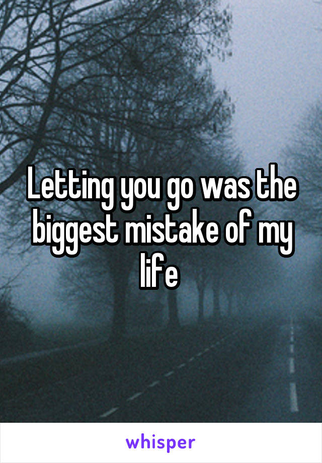 Letting you go was the biggest mistake of my life 