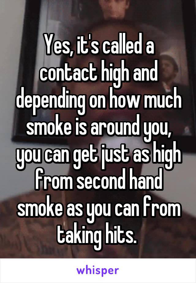 Yes, it's called a contact high and depending on how much smoke is around you, you can get just as high from second hand smoke as you can from taking hits. 
