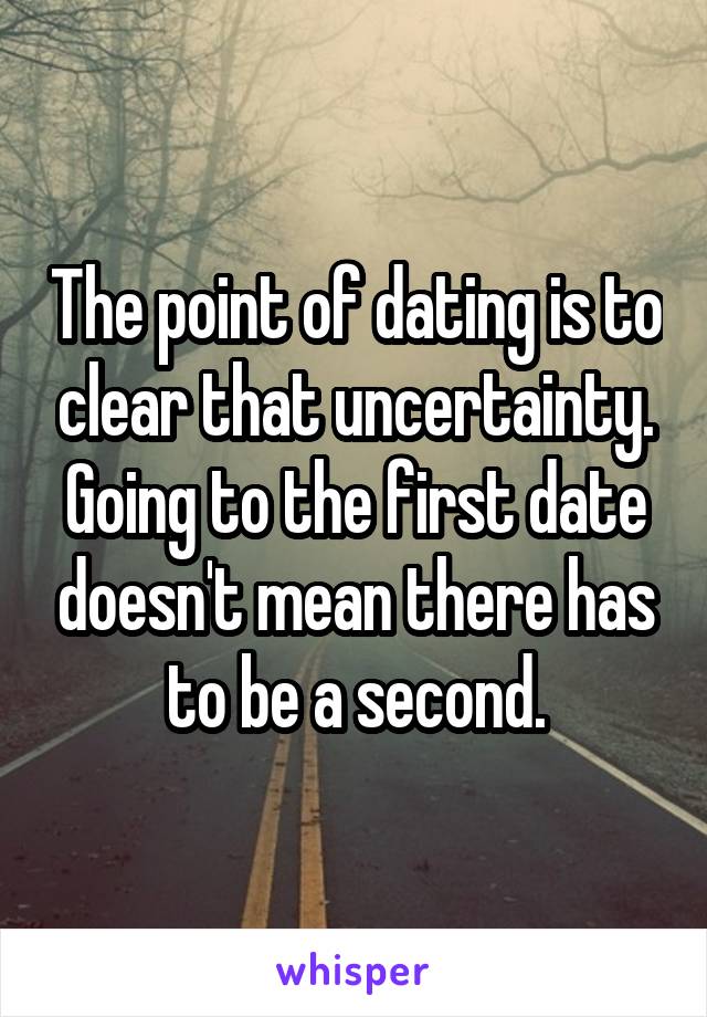The point of dating is to clear that uncertainty. Going to the first date doesn't mean there has to be a second.