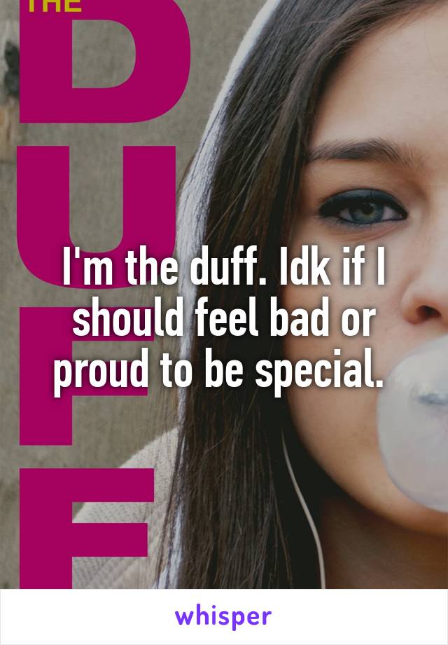 I'm the duff. Idk if I should feel bad or proud to be special. 