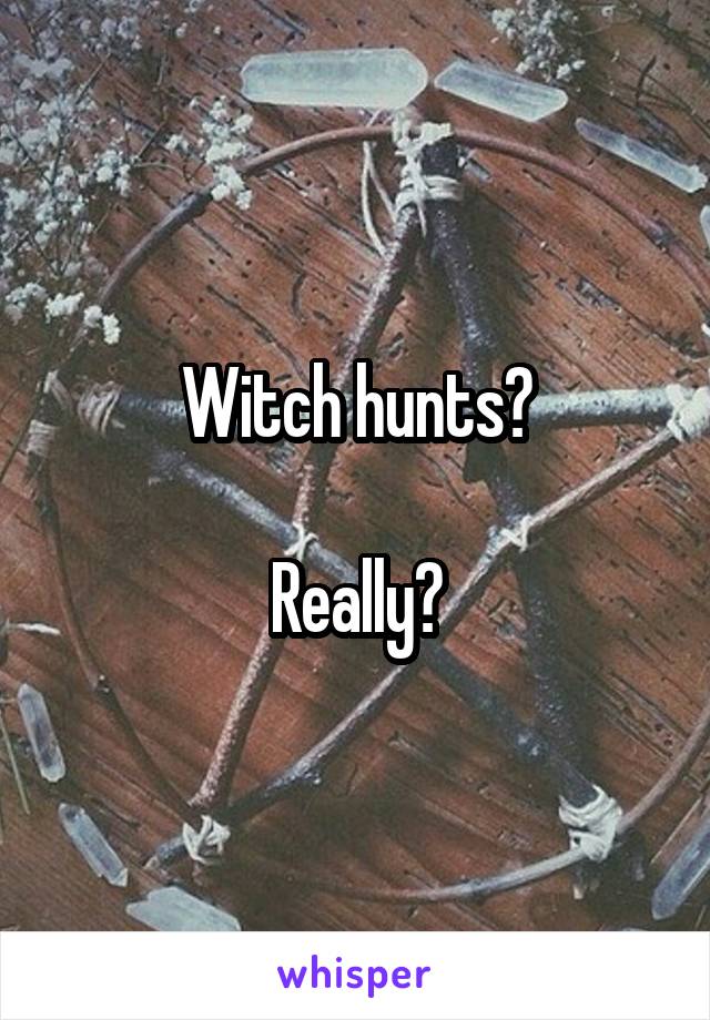 Witch hunts?

Really?