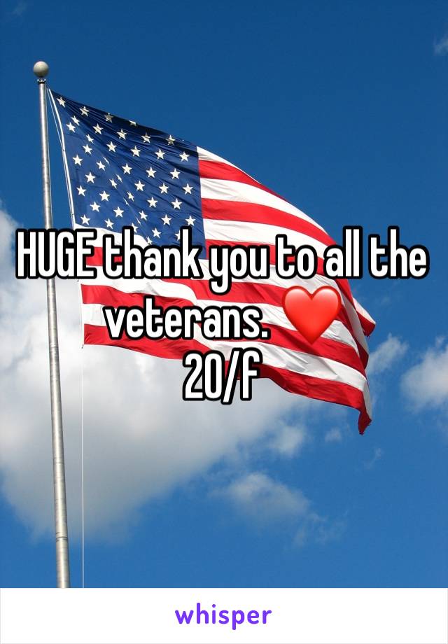 HUGE thank you to all the veterans. ❤️
20/f