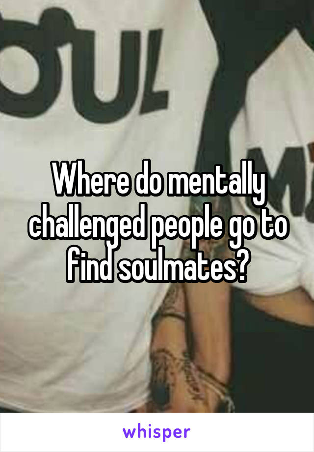 Where do mentally challenged people go to find soulmates?