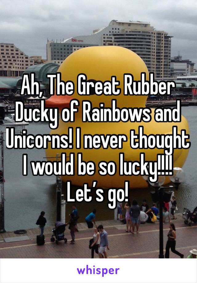 Ah, The Great Rubber Ducky of Rainbows and Unicorns! I never thought I would be so lucky!!!! Let’s go! 