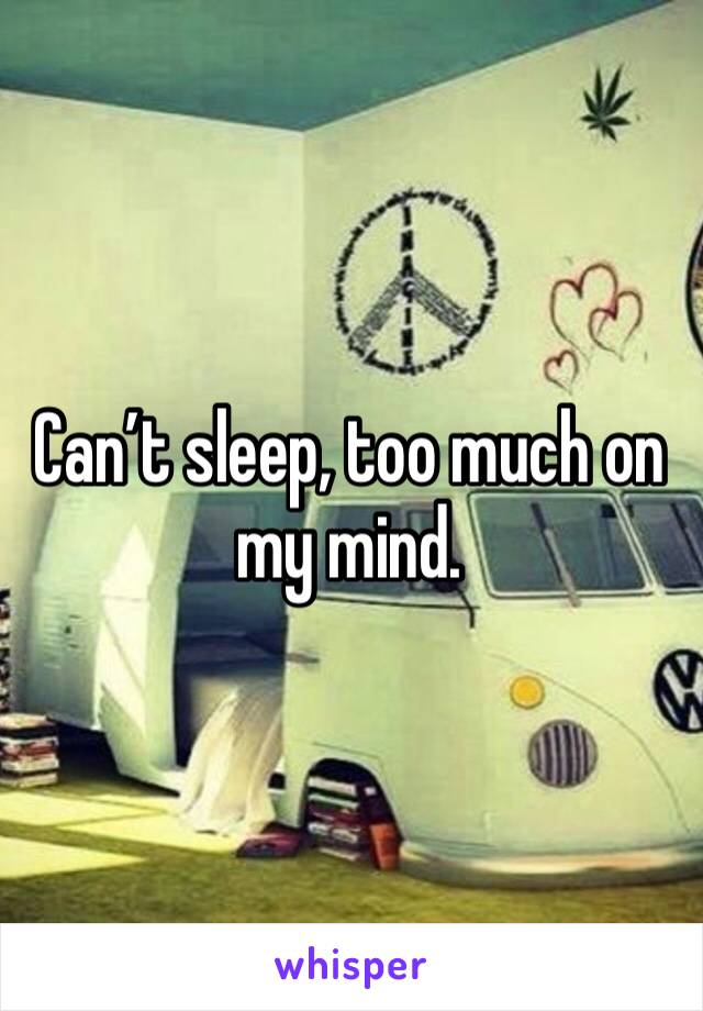 Can’t sleep, too much on my mind.