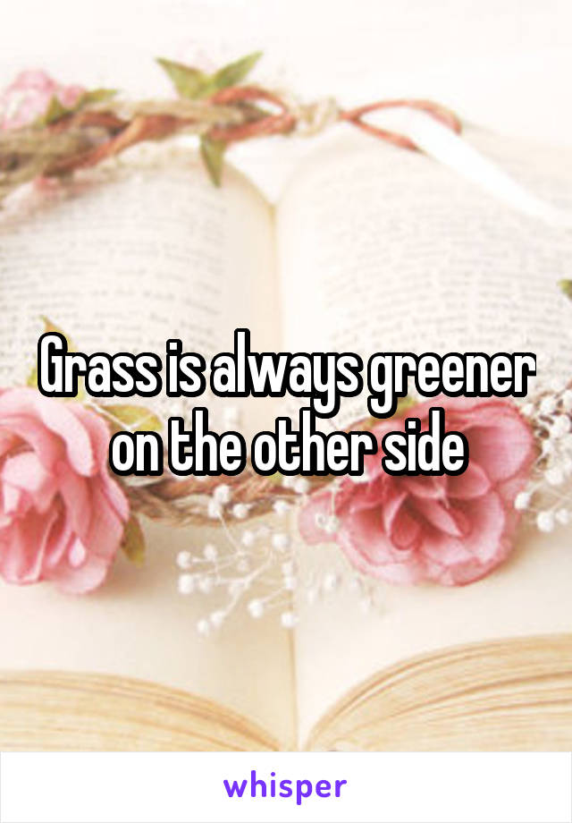 Grass is always greener on the other side