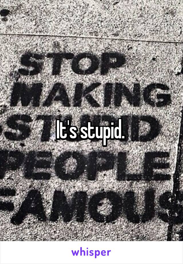 It's stupid. 