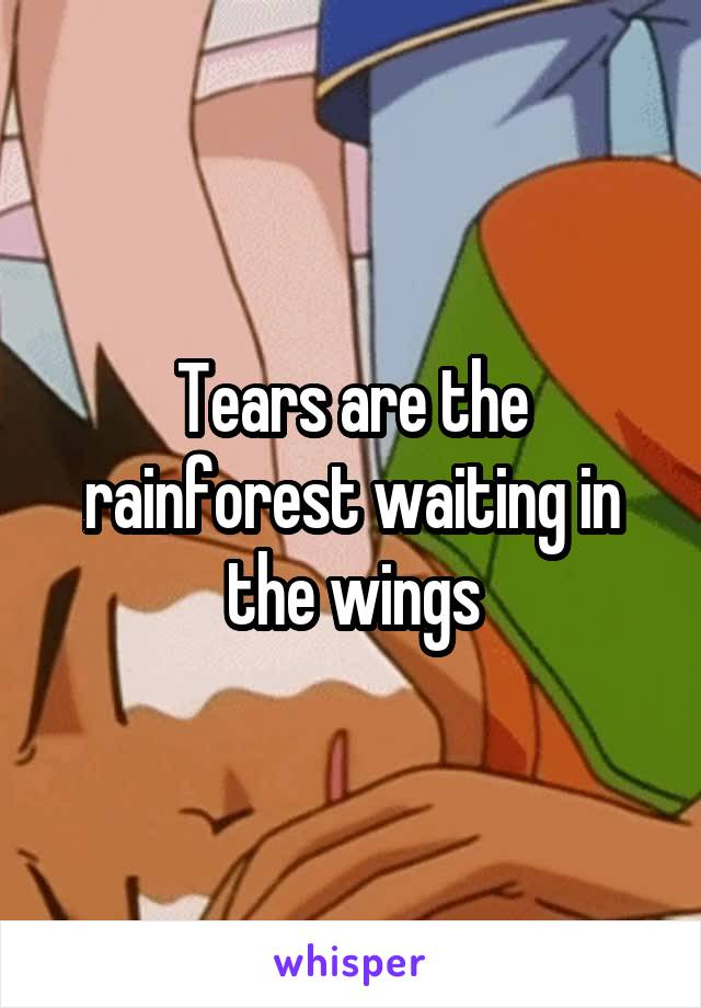 Tears are the rainforest waiting in the wings