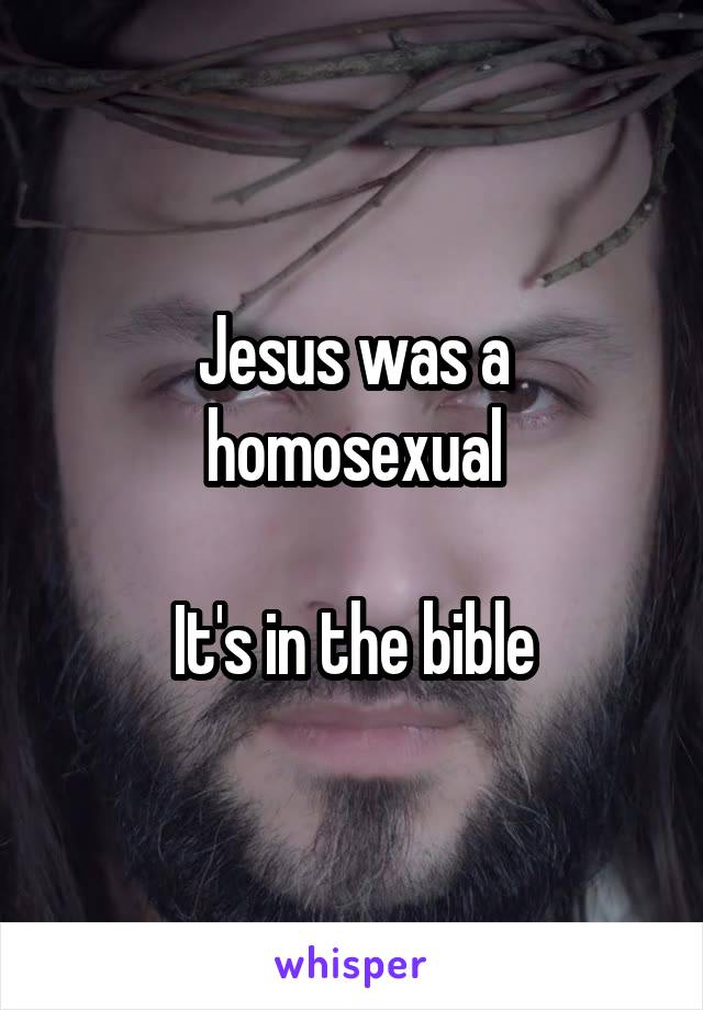Jesus was a homosexual

It's in the bible