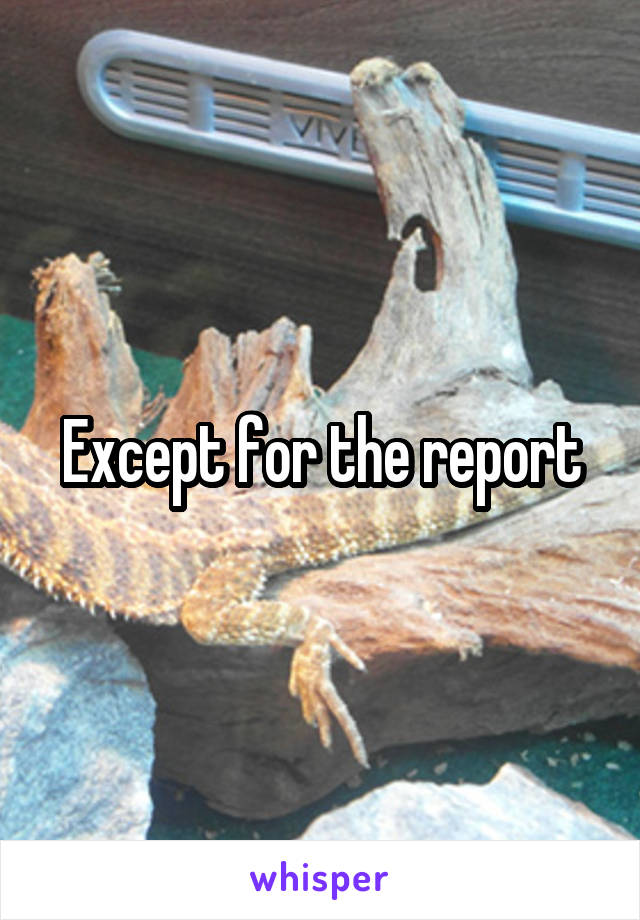 Except for the report