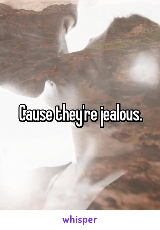Cause they're jealous.