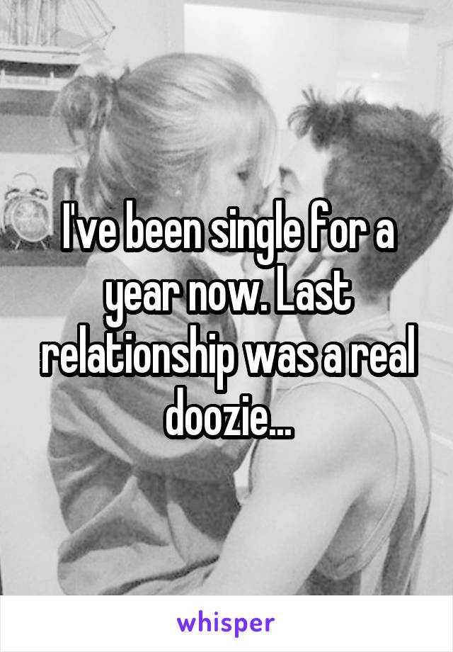 I've been single for a year now. Last relationship was a real doozie...