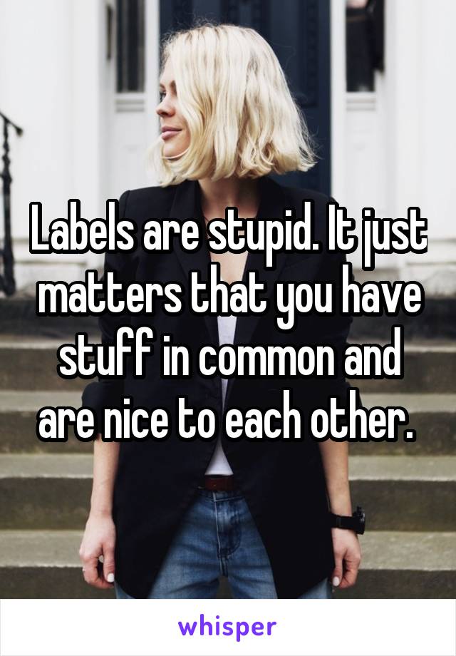 Labels are stupid. It just matters that you have stuff in common and are nice to each other. 