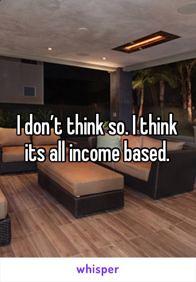 I don’t think so. I think its all income based. 