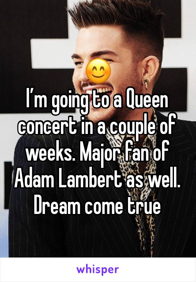 😊
I’m going to a Queen concert in a couple of weeks. Major fan of Adam Lambert as well. Dream come true