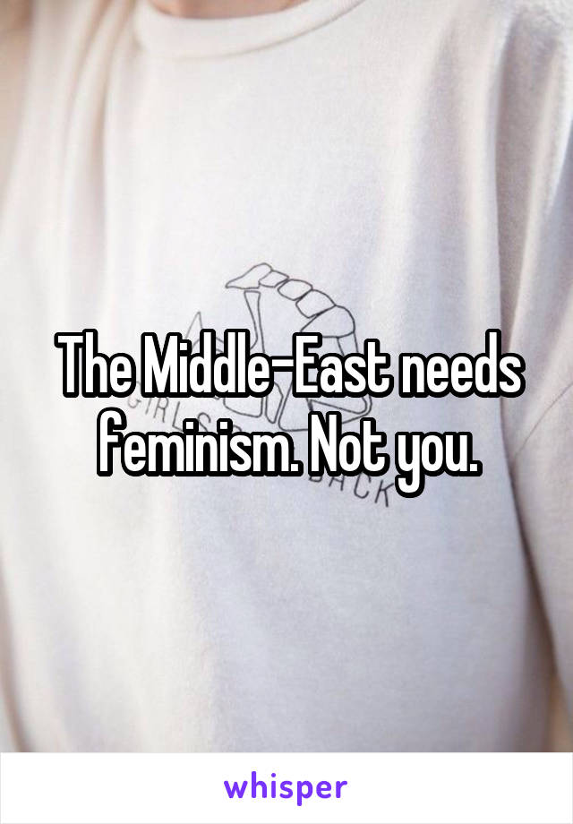 The Middle-East needs feminism. Not you.