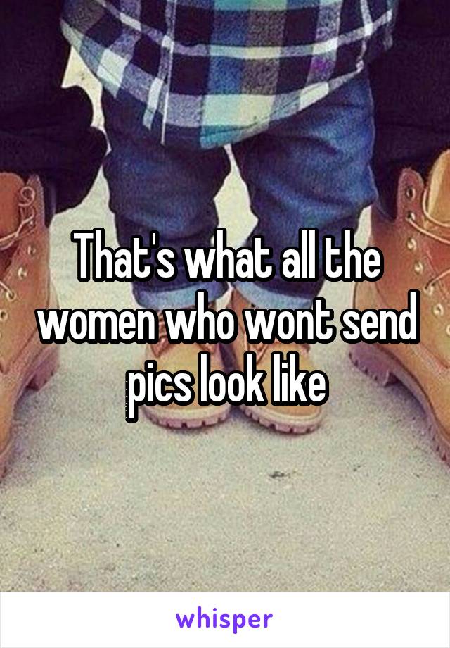 That's what all the women who wont send pics look like