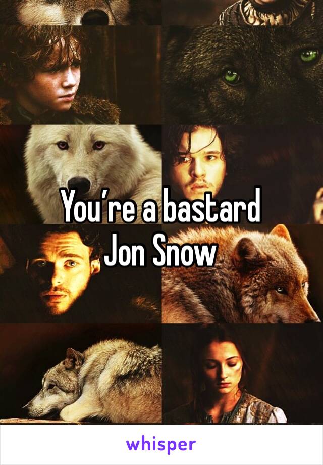 You’re a bastard Jon Snow