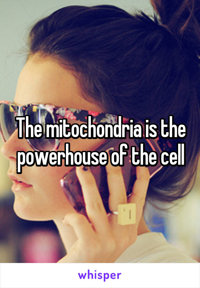 The mitochondria is the powerhouse of the cell