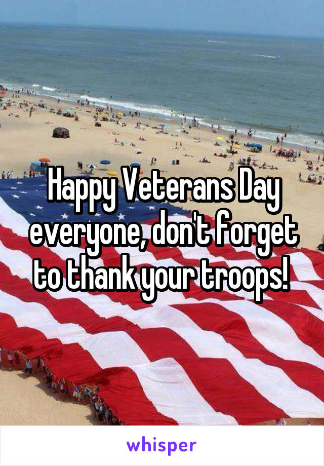 Happy Veterans Day everyone, don't forget to thank your troops! 
