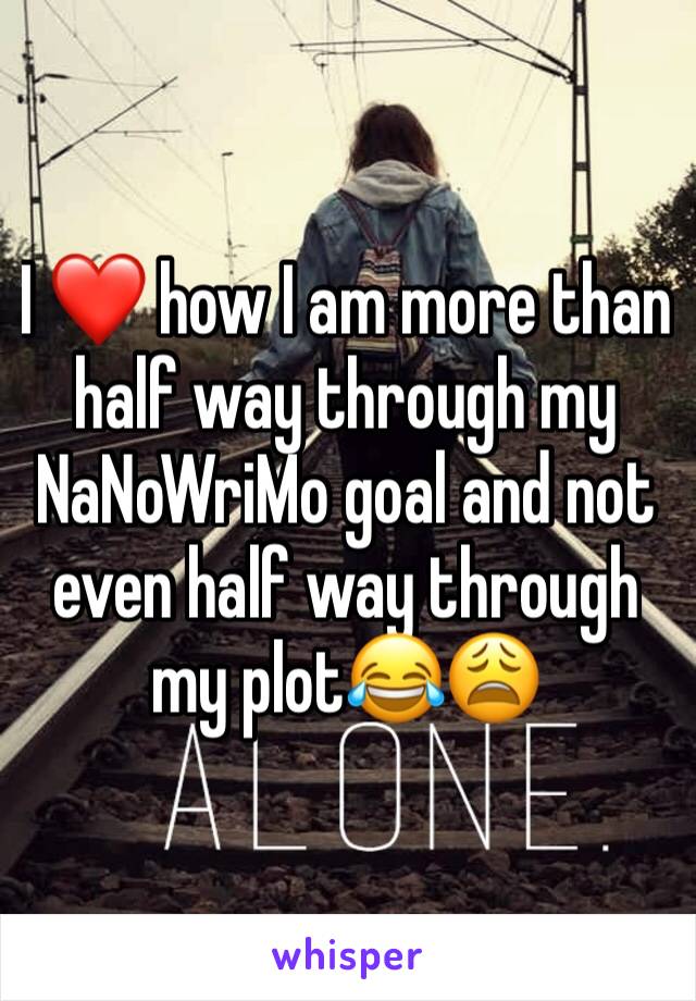 I ❤️ how I am more than half way through my NaNoWriMo goal and not even half way through my plot😂😩