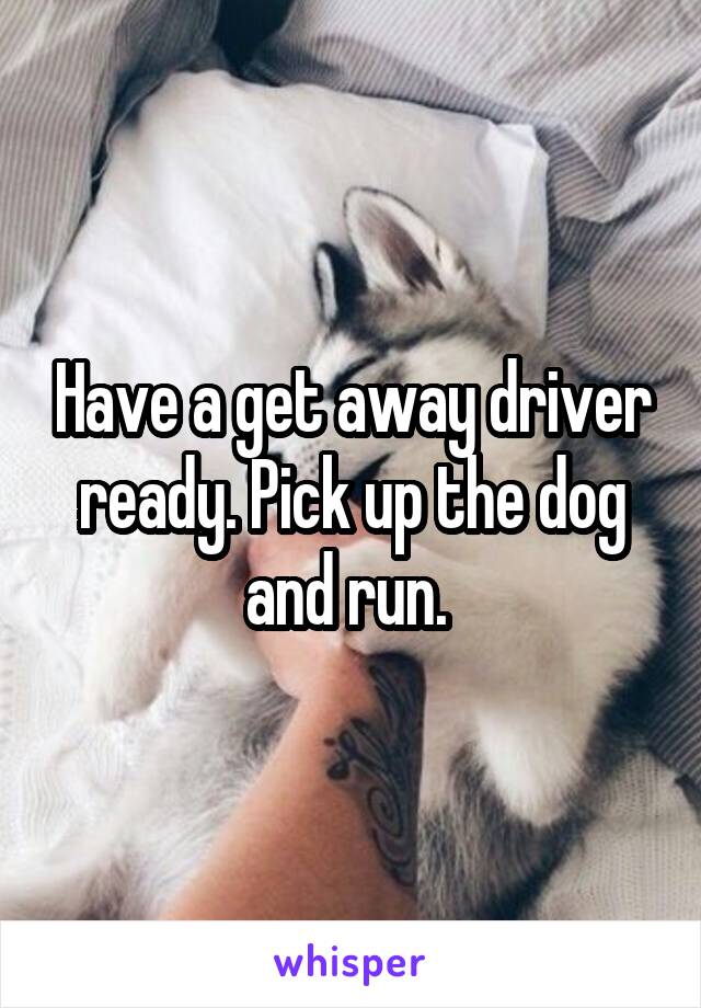 Have a get away driver ready. Pick up the dog and run. 