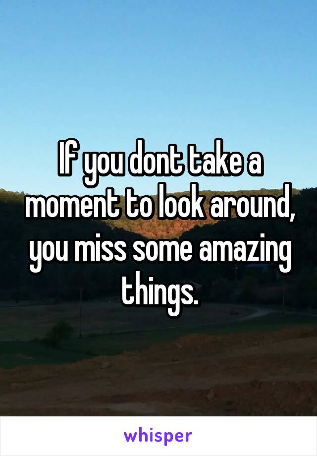 If you dont take a moment to look around, you miss some amazing things.