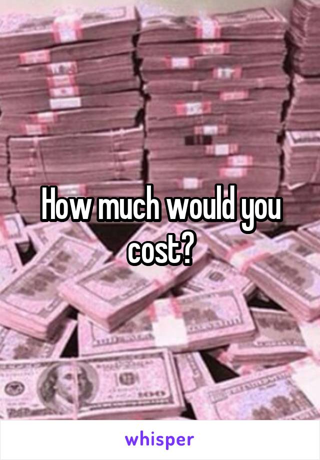 How much would you cost?