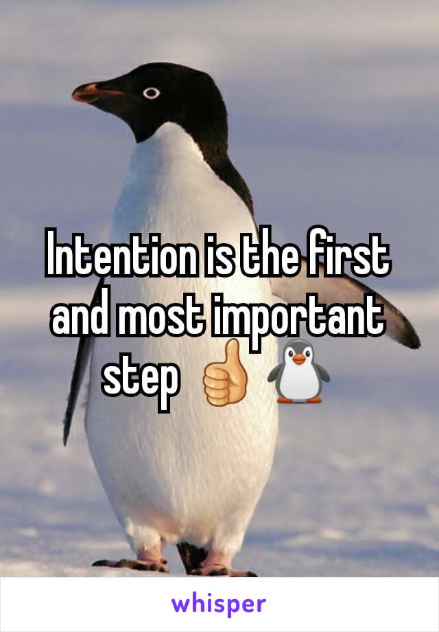 Intention is the first and most important step 👍🐧