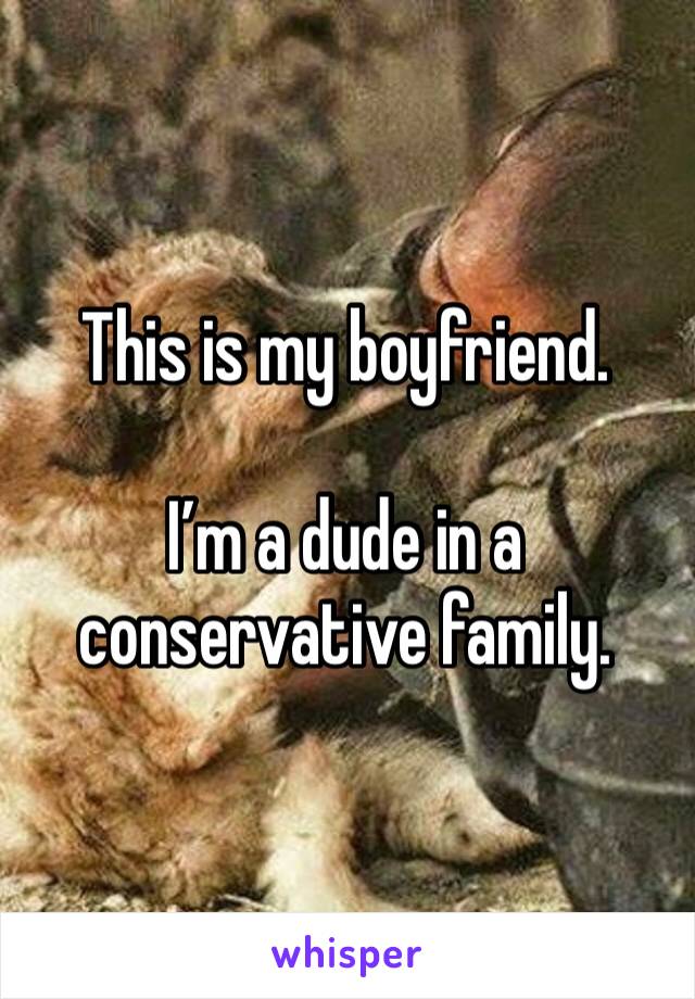 This is my boyfriend.

I’m a dude in a conservative family.