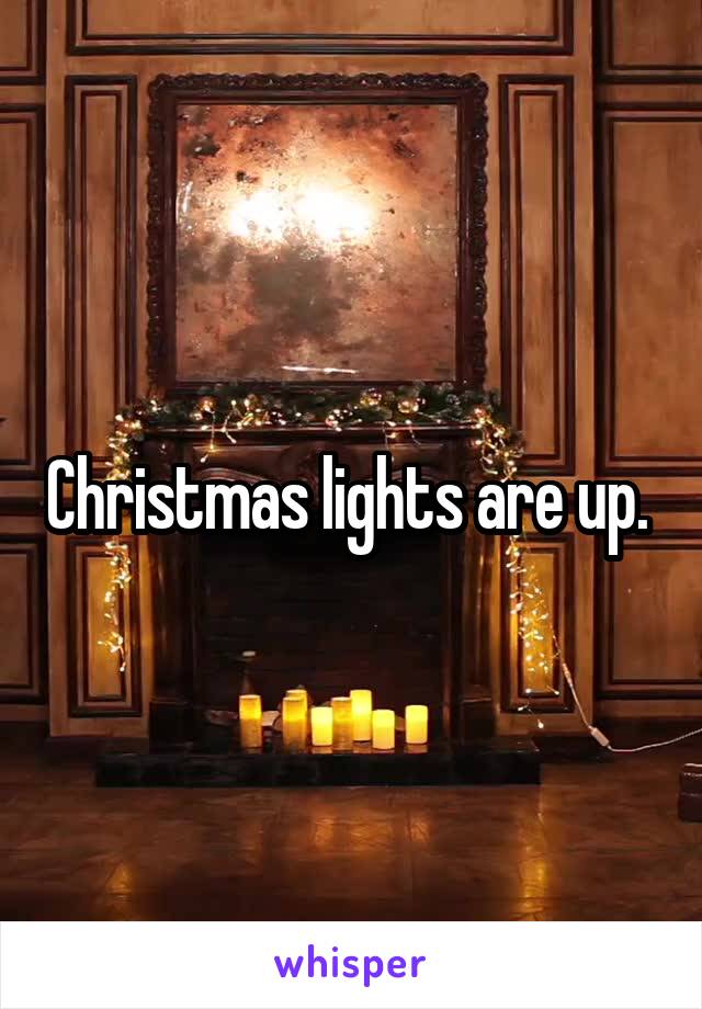 Christmas lights are up. 